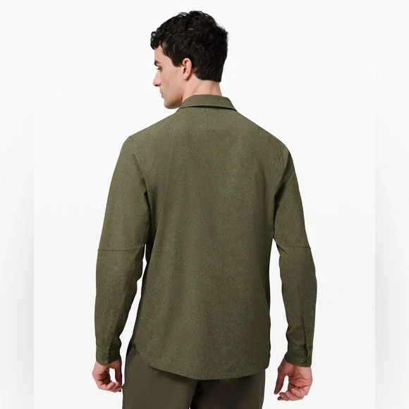 NWOT Lululemon Airing Easy Overshirt Heathered Medium Olive Size Large